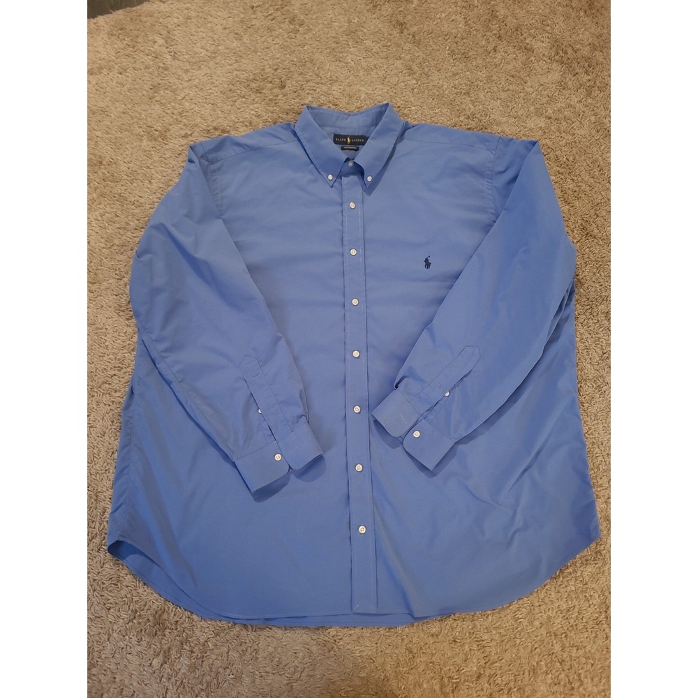Ralph Lauren Men's Button Down Oxford Shirt  Blue 3XB